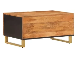 Mesa De Centro* Mesa de centro | Mesa de apoio 80x50x40 cm mangueira maciça e preto Castanho