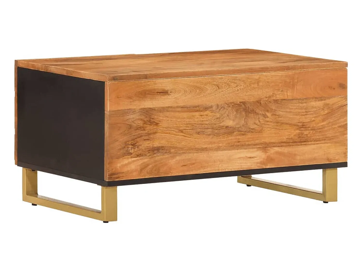 Mesa De Centro* Mesa de centro | Mesa de apoio 80x50x40 cm mangueira maciça e preto Castanho