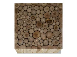 Mesa de centro | Mesa de apoio em madeira de teca genuína 50x50x35 cm^ Mesa De Centro