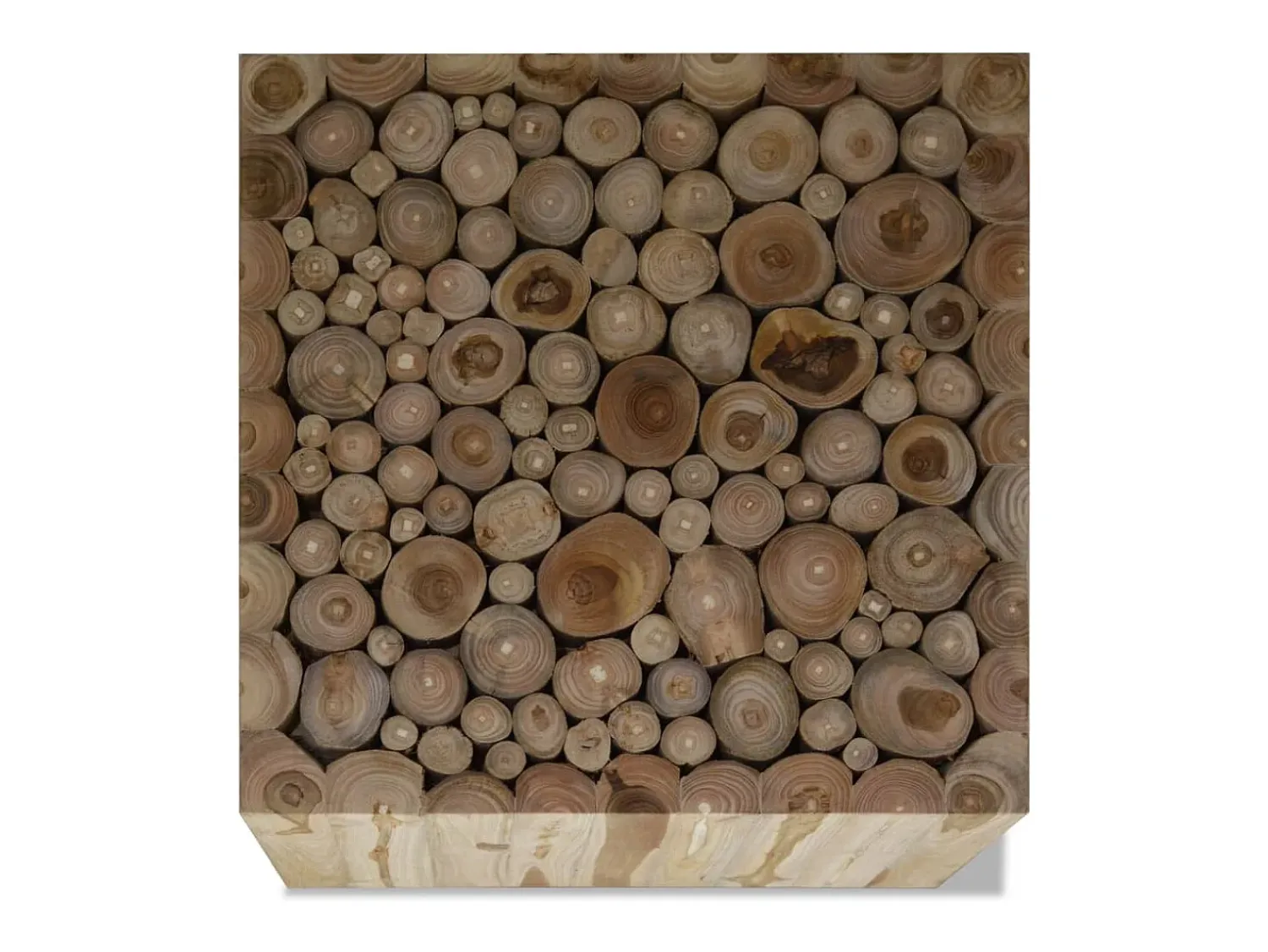 Mesa de centro | Mesa de apoio em madeira de teca genuína 50x50x35 cm^ Mesa De Centro