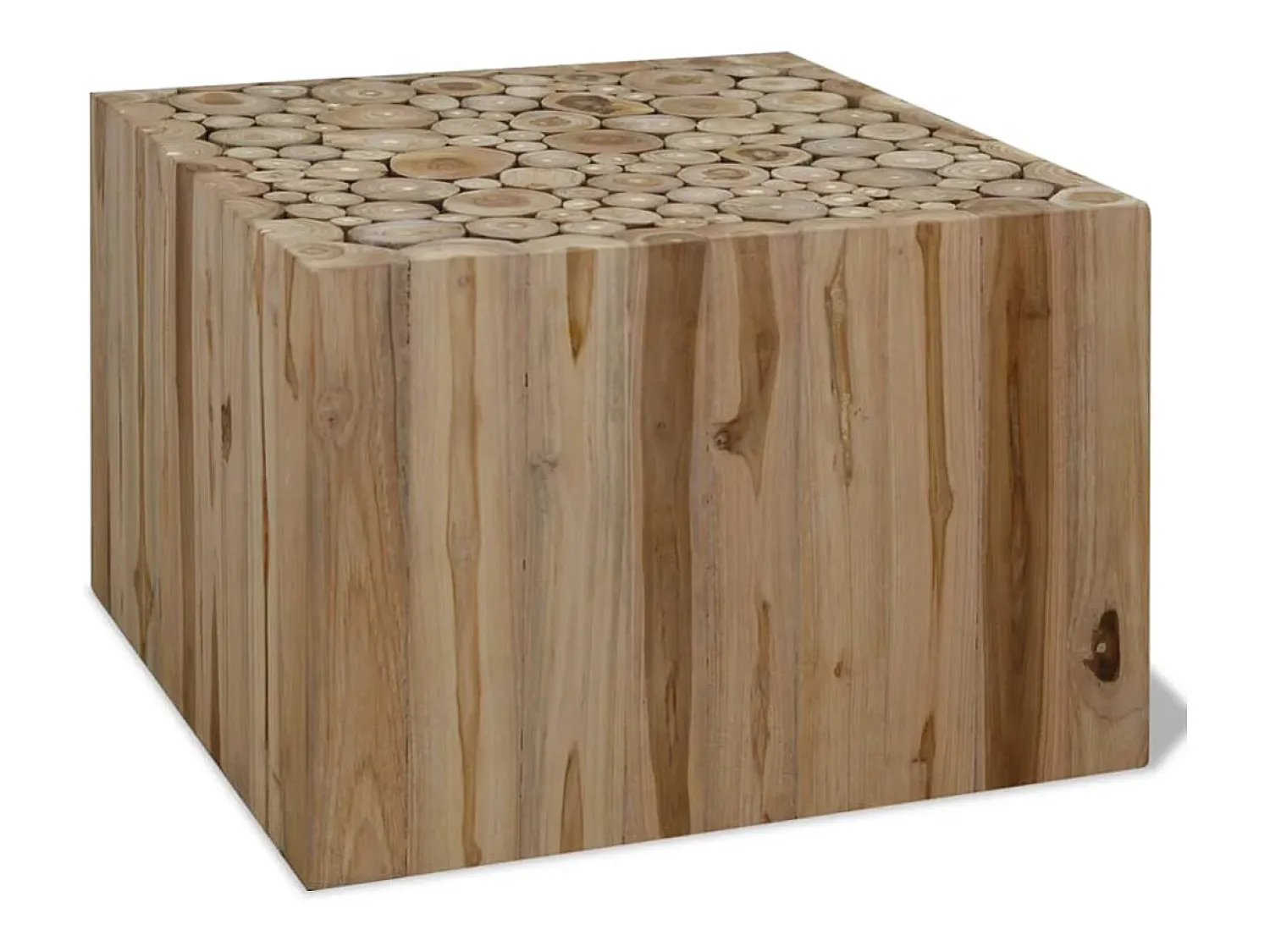 Mesa de centro | Mesa de apoio em madeira de teca genuína 50x50x35 cm^ Mesa De Centro