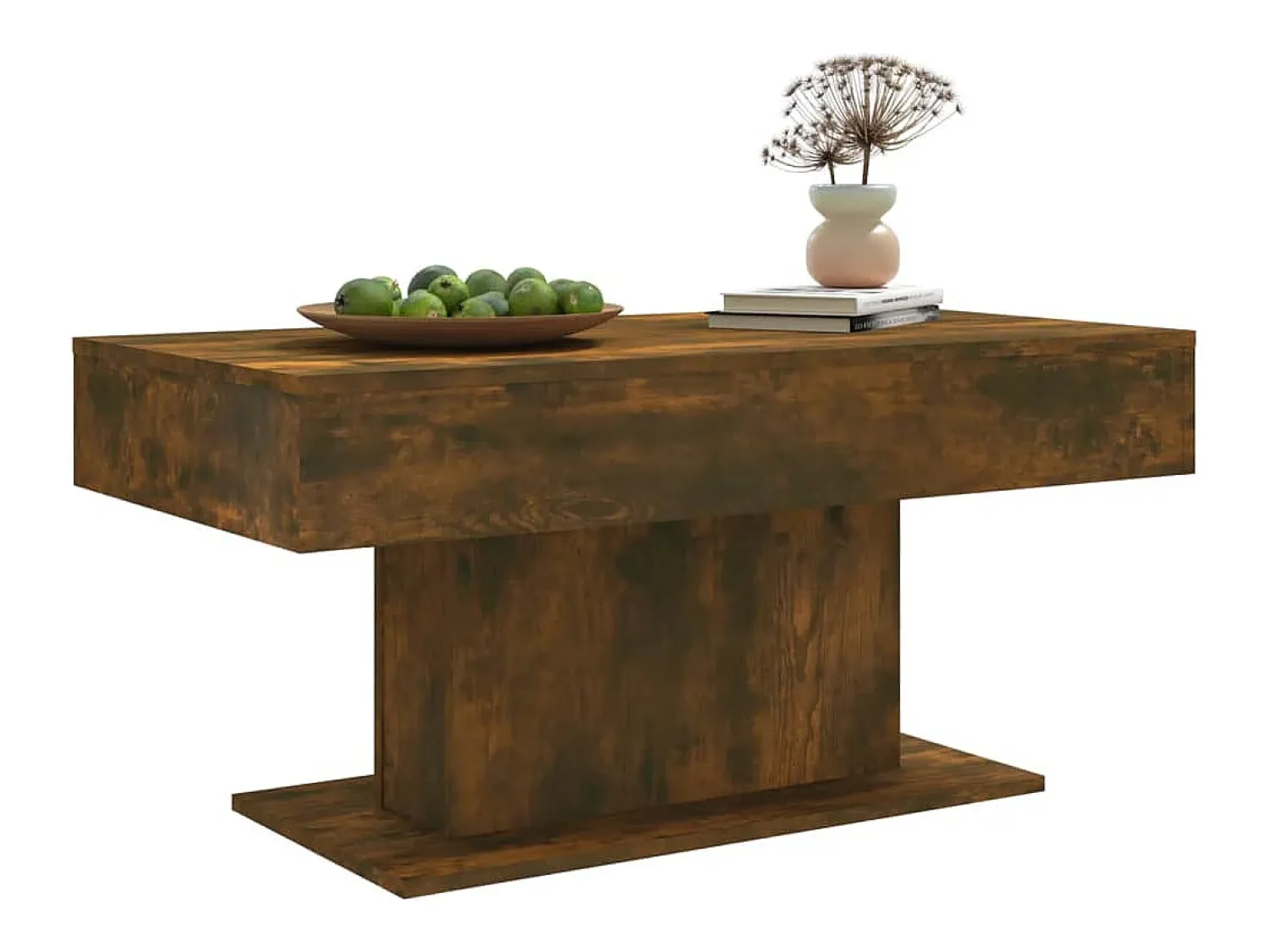 Mesa de centro | Mesa de apoio 96x50x45 cm derivados de madeira carvalho fumado^ Mesa De Centro