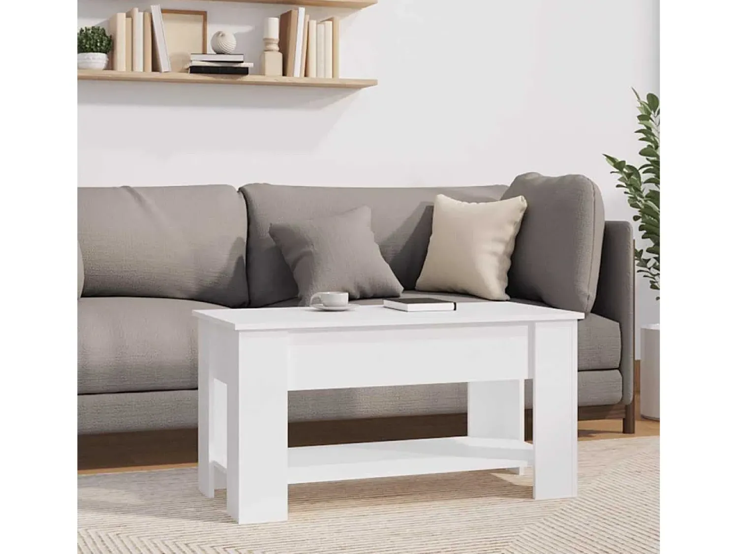 Best Mesa de centro | Mesa de apoio 101x49x52 cm madeira processada Branco