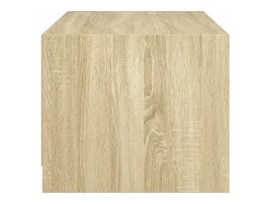 Mesa de centro | Mesa de apoio c/ portas de vidro 68x50x42 cm carvalho sonoma^ Mesa De Centro