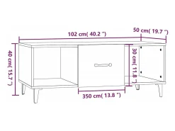 Mesa De Centro| Mesa de centro | Mesa de apoio 102x50x40 cm madeira processada cinza cimento Cinzento