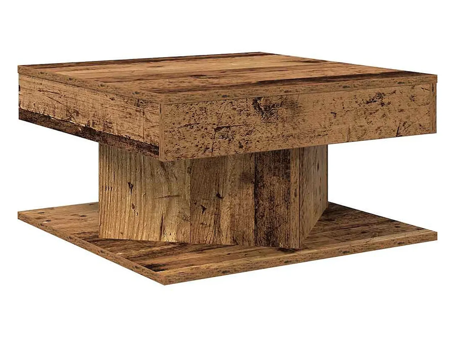 Mesa De Centro* Mesa de centro | Mesa de apoio 55x55x30 cm derivados de madeira madeira velha Castanho