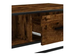 Mesa De Centro* Mesa de centro | Mesa de apoio 100x57x35cm deriv. madeira/metal carvalho fumado Castanho
