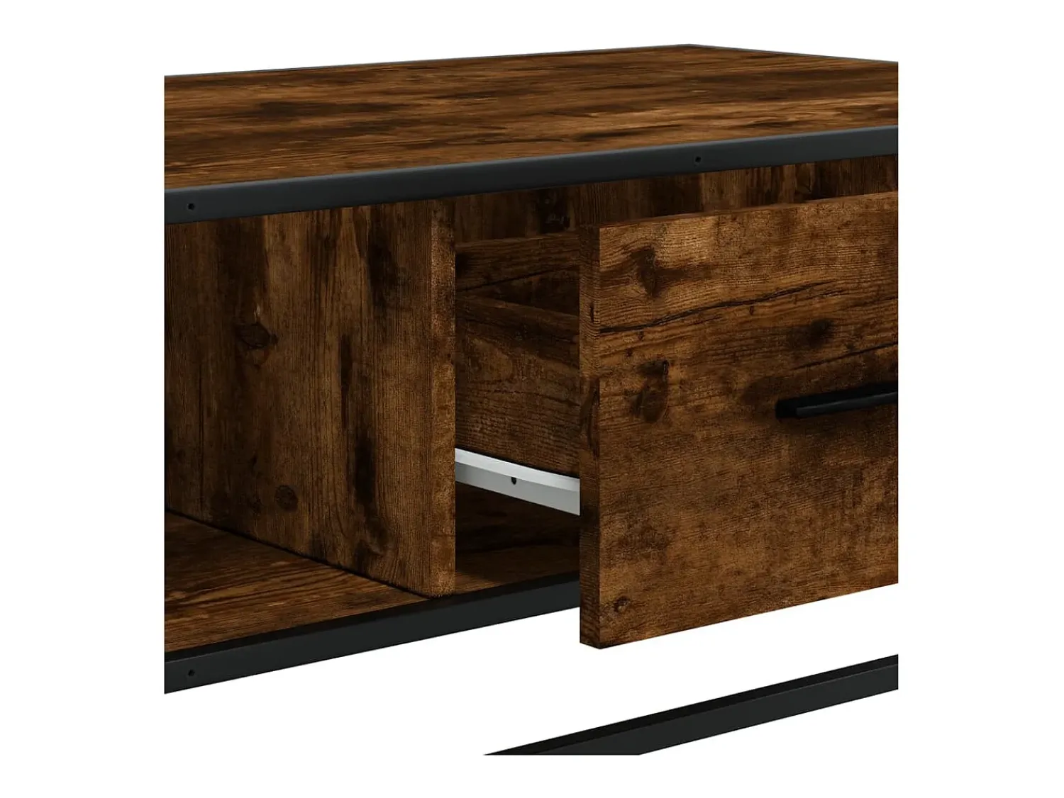 Mesa De Centro* Mesa de centro | Mesa de apoio 100x57x35cm deriv. madeira/metal carvalho fumado Castanho