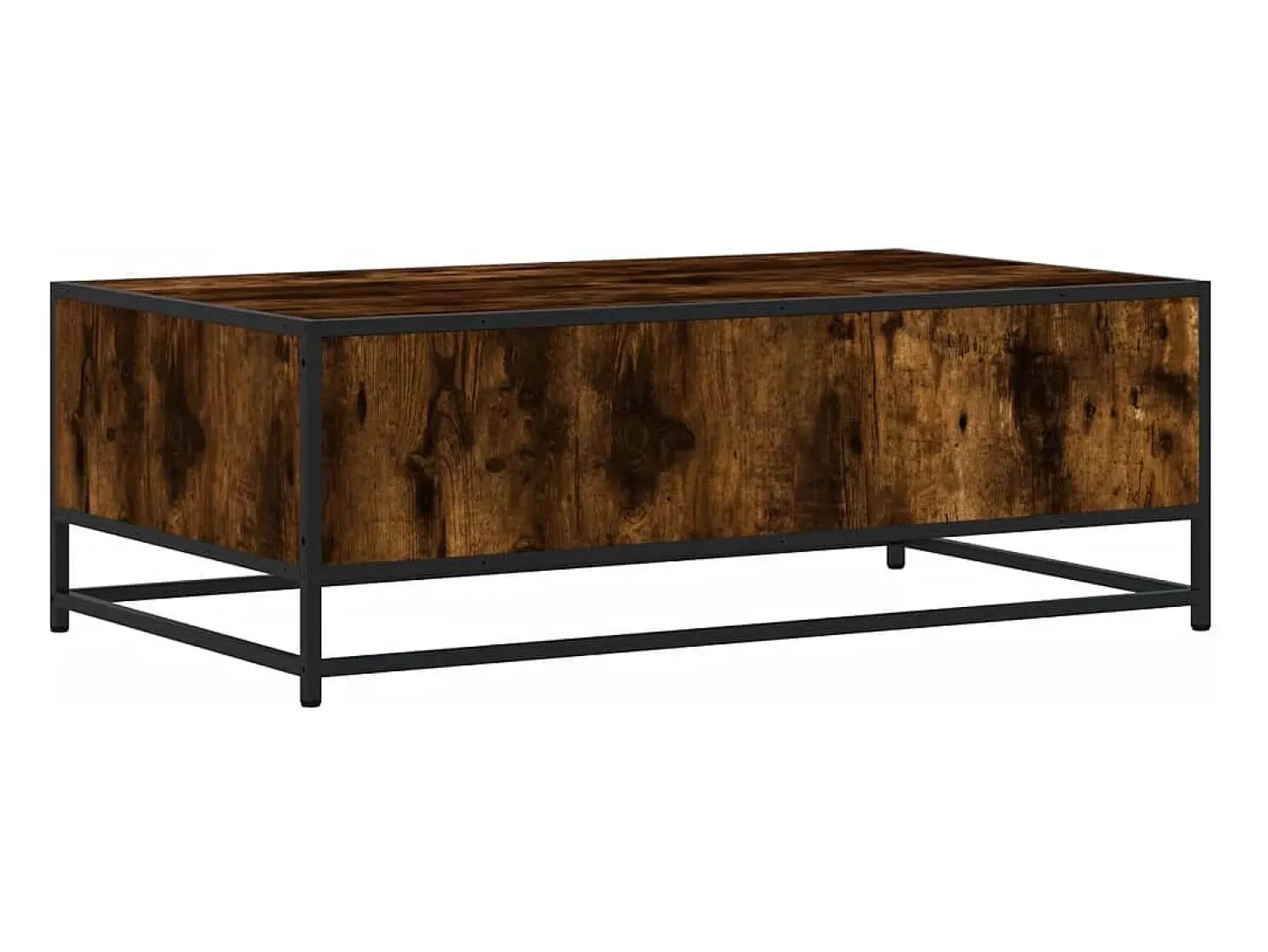 Mesa De Centro* Mesa de centro | Mesa de apoio 100x57x35cm deriv. madeira/metal carvalho fumado Castanho