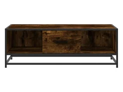 Mesa De Centro* Mesa de centro | Mesa de apoio 100x57x35cm deriv. madeira/metal carvalho fumado Castanho