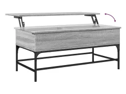 Mesa De Centro| Mesa de centro | Mesa de apoio 100x50x45cm derivados madeira/metal cinza sonoma Cinzento