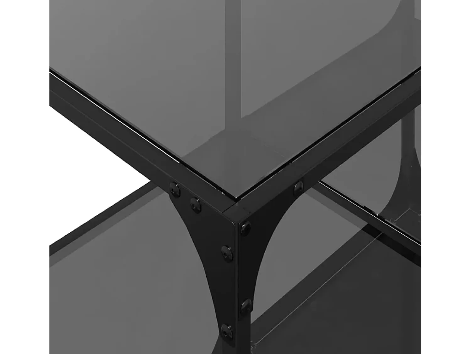 Mesa de centro | Mesa de apoio com topo em vidro 78.5x40x40 cm aço^ Mesa De Centro