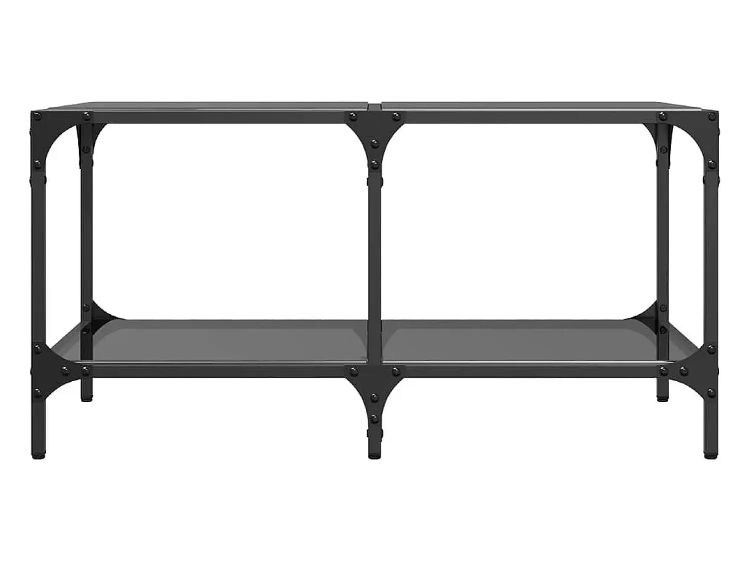 Mesa de centro | Mesa de apoio com topo em vidro 78.5x40x40 cm aço^ Mesa De Centro