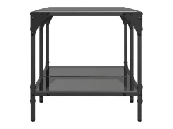 Mesa de centro | Mesa de apoio com topo em vidro 78.5x40x40 cm aço^ Mesa De Centro