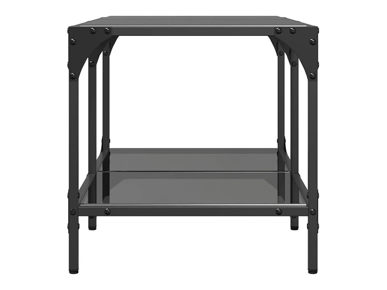 Mesa de centro | Mesa de apoio com topo em vidro 78.5x40x40 cm aço^ Mesa De Centro
