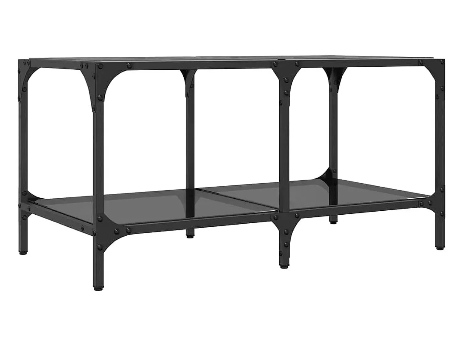 Mesa de centro | Mesa de apoio com topo em vidro 78.5x40x40 cm aço^ Mesa De Centro