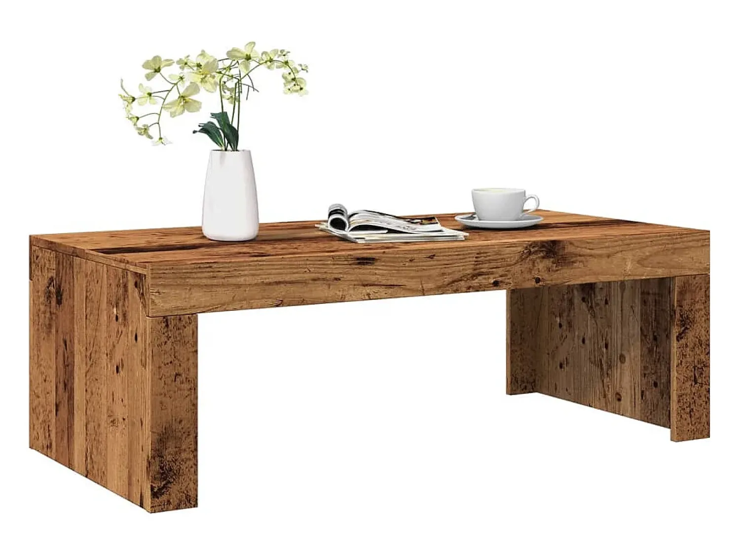 Mesa de centro | Mesa de apoio | Mesa de café 102x50x35 cm derivados de madeira madeira velha^ Mesa De Centro