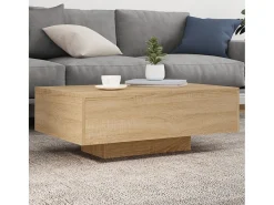 Mesa de centro | Mesa de apoio | Mesa de café com luzes LED 85x55x31 cm carvalho sonoma^ Mesa De Centro