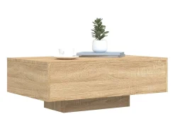 Mesa de centro | Mesa de apoio | Mesa de café com luzes LED 85x55x31 cm carvalho sonoma^ Mesa De Centro