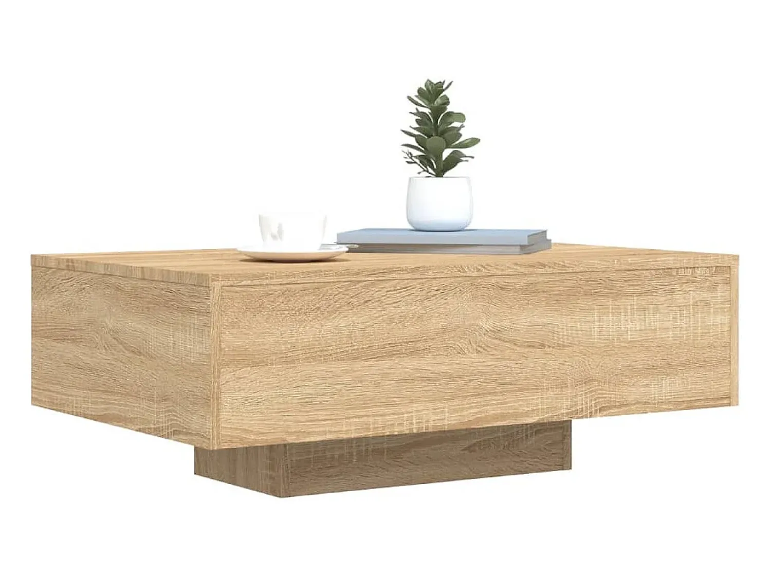 Mesa de centro | Mesa de apoio | Mesa de café com luzes LED 85x55x31 cm carvalho sonoma^ Mesa De Centro