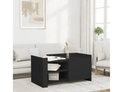 Hot Mesa de centro | Mesa de apoio 100x50x50 cm derivados de madeira Preto