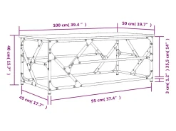 Online Mesa de centro | Mesa de apoio 100x50x40cm derivados de madeira sonoma Cinzento