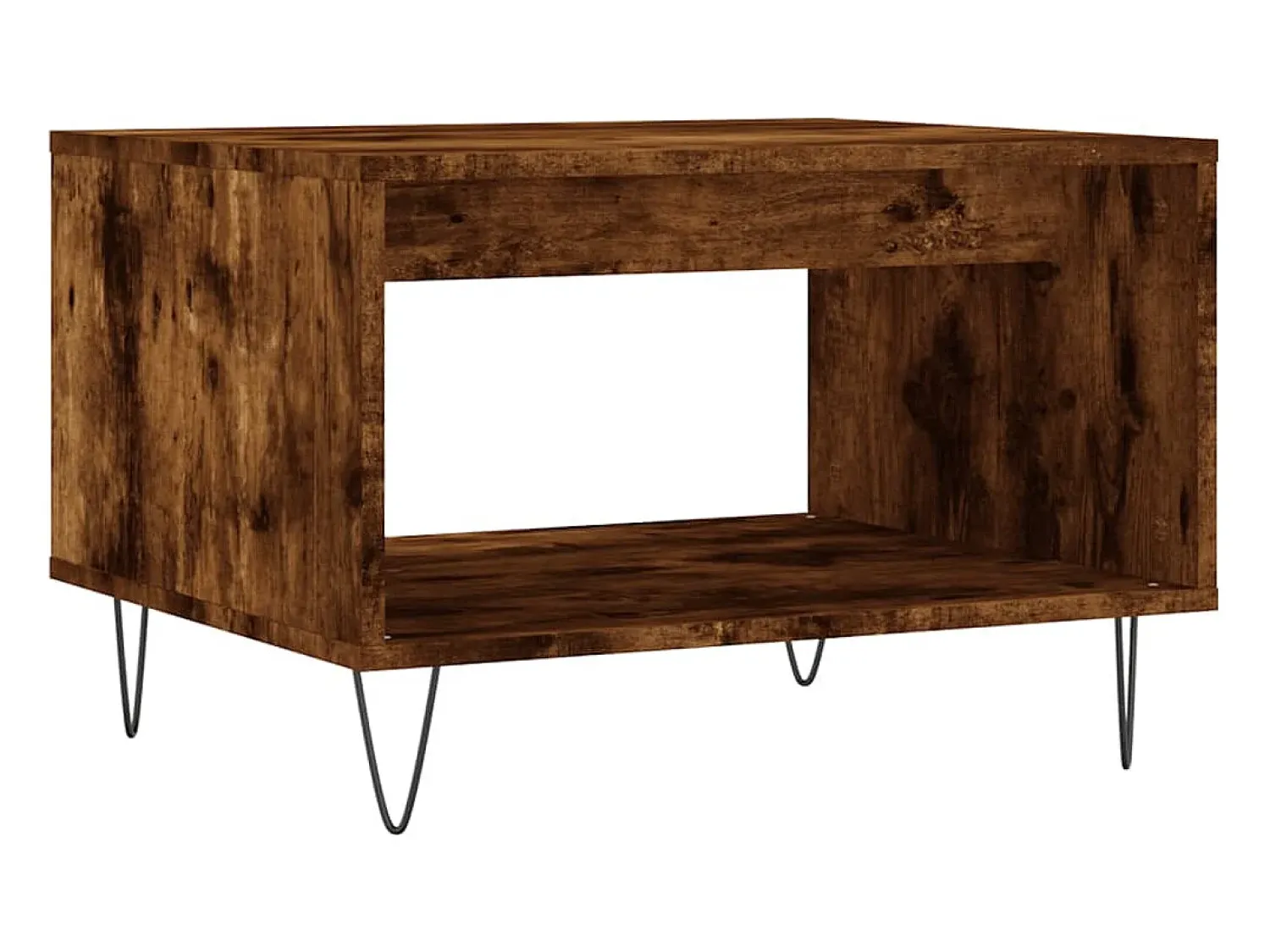 Mesa de centro | Mesa de apoio 60x50x40 cm madeira processada carvalho fumado^ Mesa De Centro