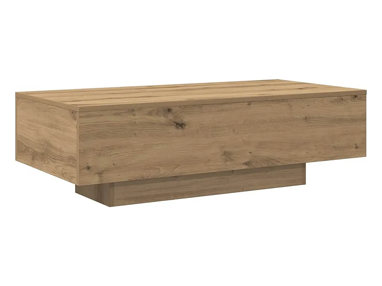 Outlet Mesa de centro | Mesa de apoio | Mesa de café 100x49.5x31 cm derivados madeira carvalho artisiano Castanho