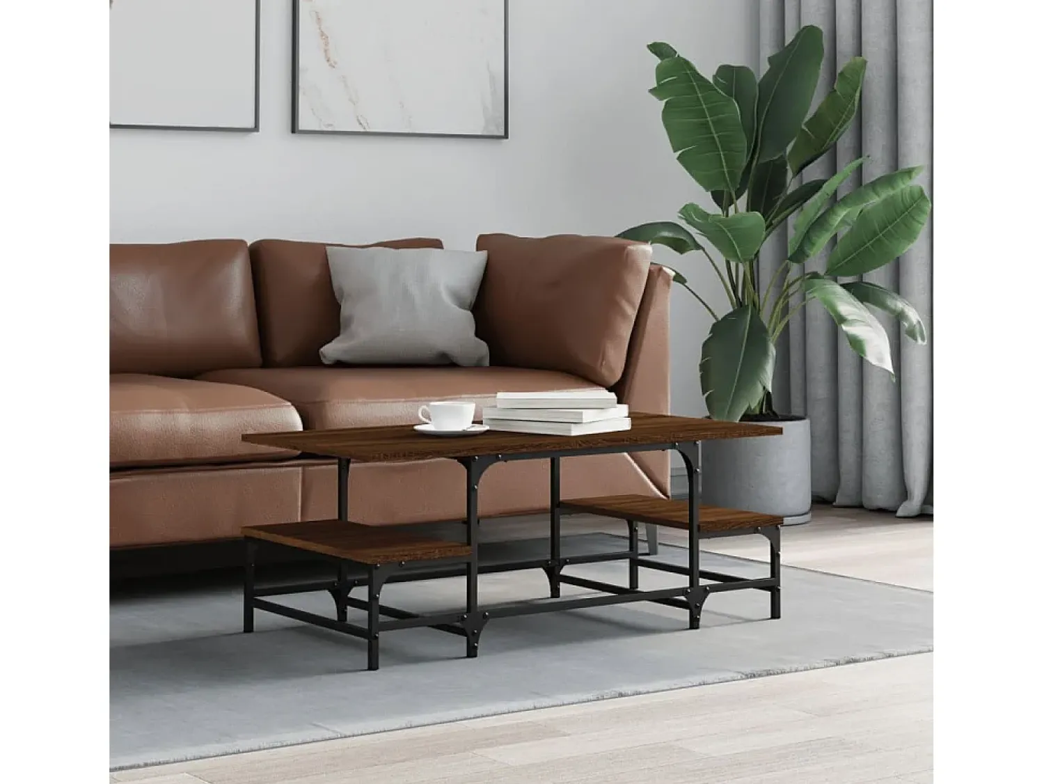 Sale Mesa de centro | Mesa de apoio 100x50.5x40 cm deriv. madeira carvalho Castanho