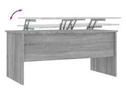 Mesa De Centro| Mesa de centro | Mesa de apoio 102x50.5x46.5 cm madeira processada sonoma cinza Cinzento