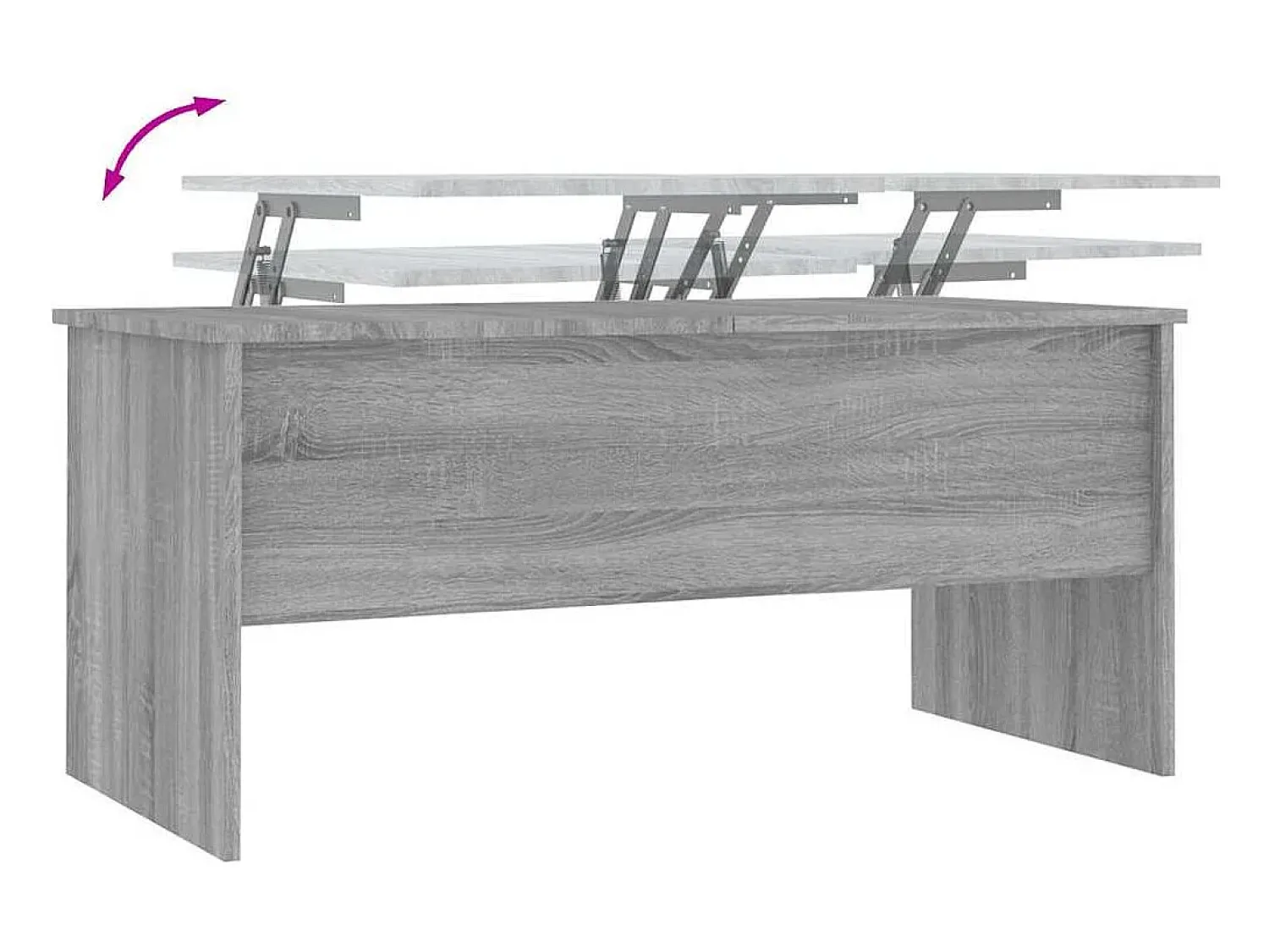 Mesa De Centro| Mesa de centro | Mesa de apoio 102x50.5x46.5 cm madeira processada sonoma cinza Cinzento