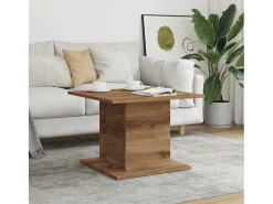 Mesa De Centro* Mesa de centro | Mesa de apoio 55.5x55.5x40cm derivados madeira carvalho artisiano Castanho