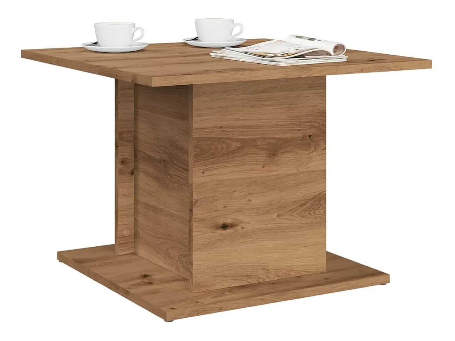 Mesa De Centro* Mesa de centro | Mesa de apoio 55.5x55.5x40cm derivados madeira carvalho artisiano Castanho