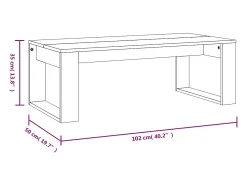 Mesa De Centro| Mesa de centro | Mesa de apoio 102x50x35 cm derivados de madeira Branco