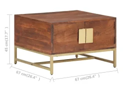 Sale Mesa de centro | Mesa de apoio 67x67x45 cm madeira de acácia maciça mel Castanho