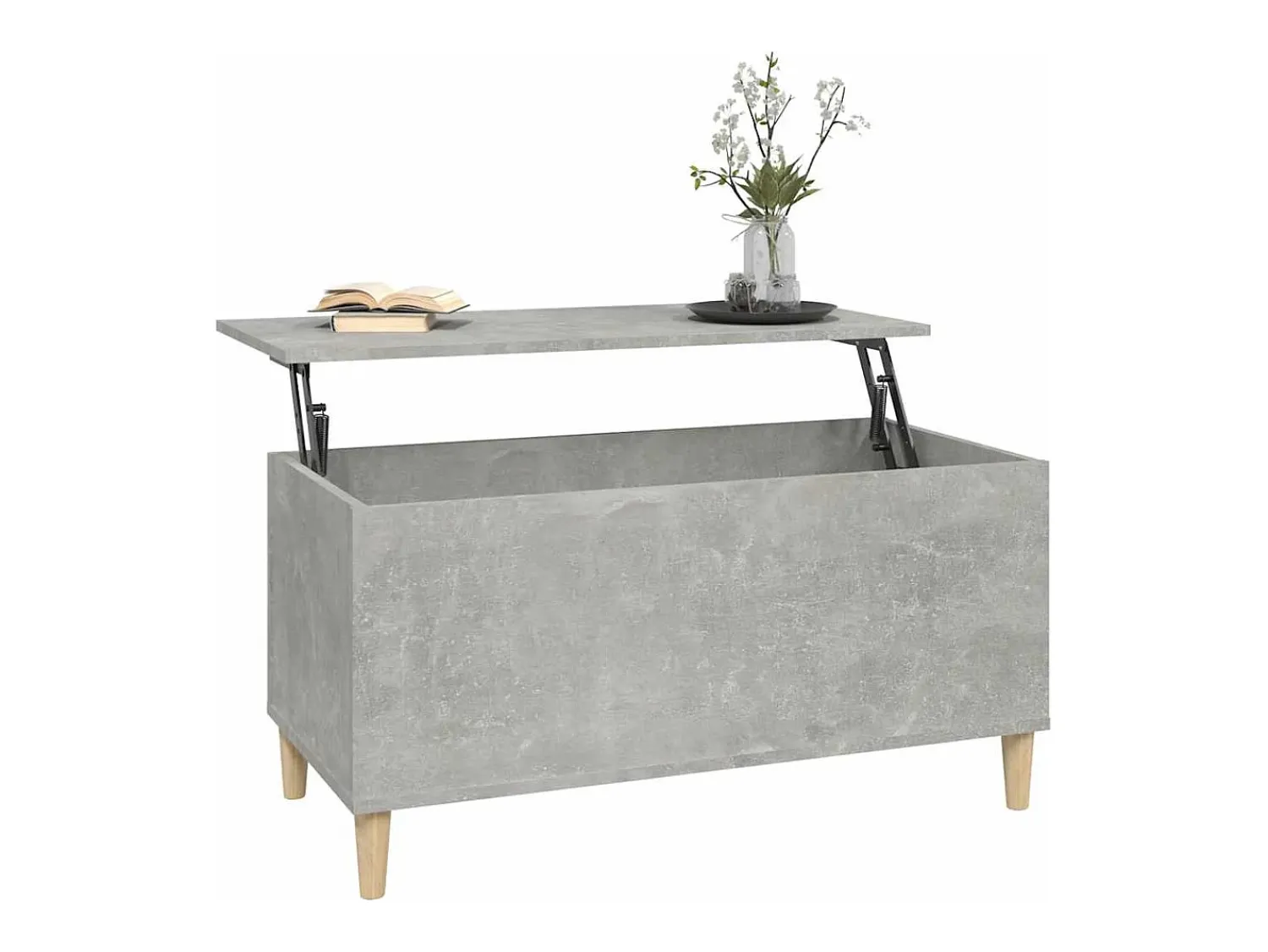 Best Mesa de centro | Mesa de apoio 90x44.5x45 derivados de madeira cimento Cinzento