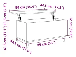 Best Mesa de centro | Mesa de apoio 90x44.5x45 derivados de madeira cimento Cinzento
