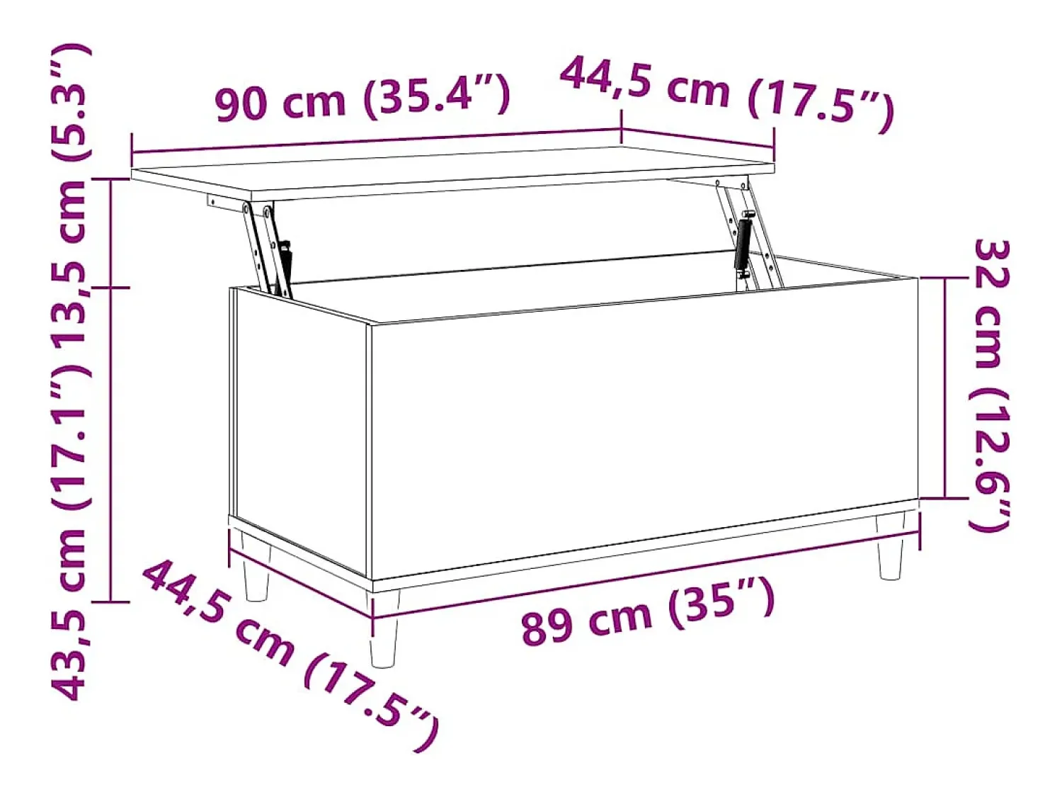 Best Mesa de centro | Mesa de apoio 90x44.5x45 derivados de madeira cimento Cinzento