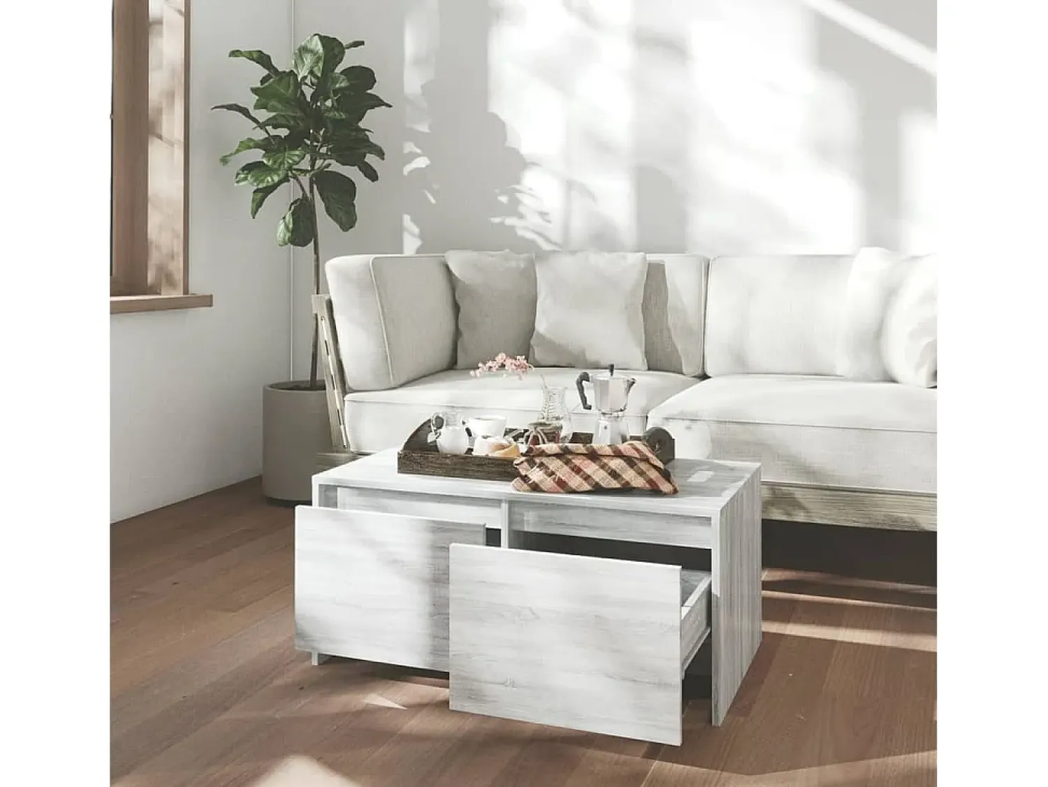 Mesa de centro | Mesa de apoio 90x50x41.5 cm derivados madeira sonoma^ Mesa De Centro