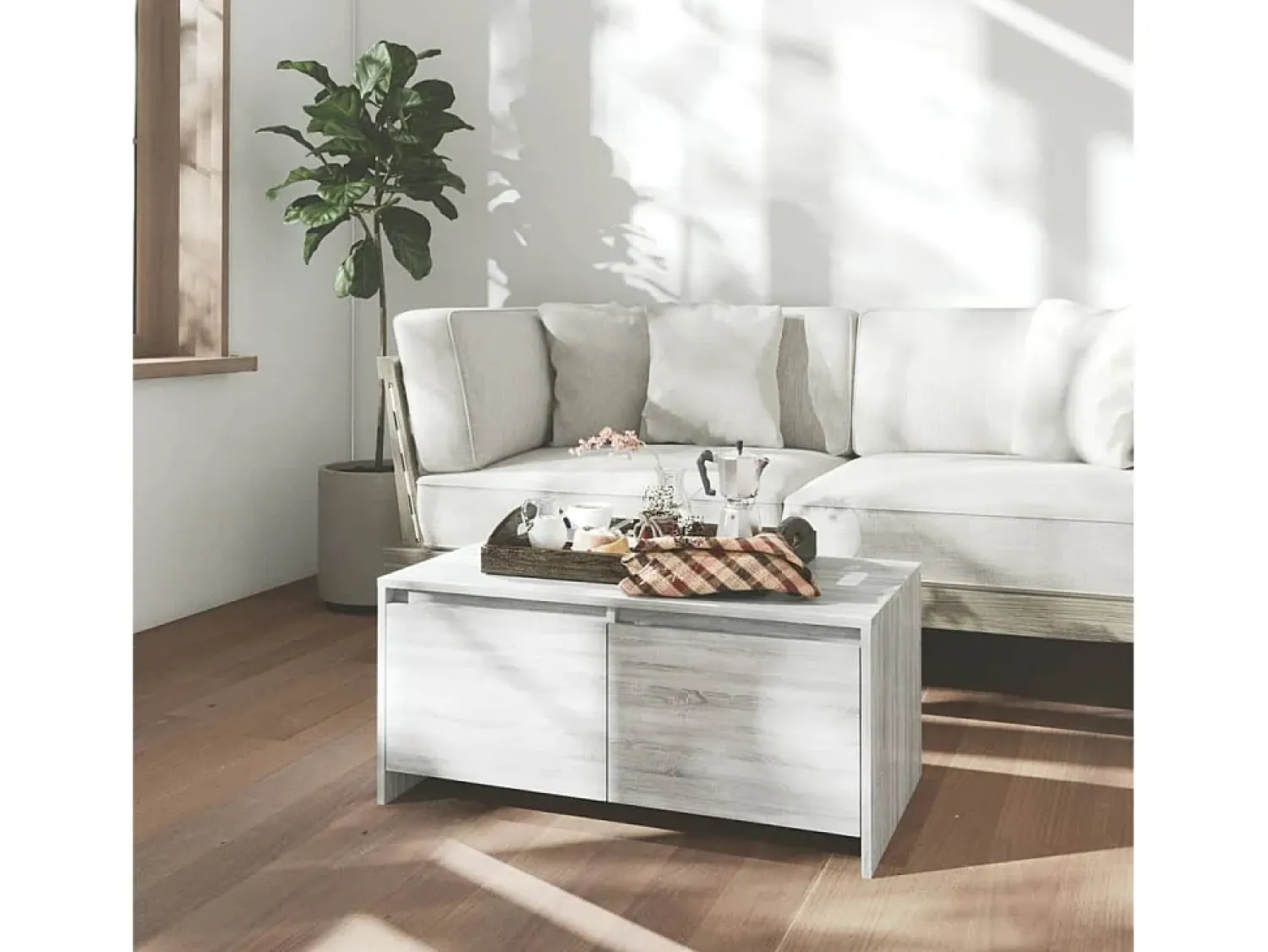Mesa de centro | Mesa de apoio 90x50x41.5 cm derivados madeira sonoma^ Mesa De Centro