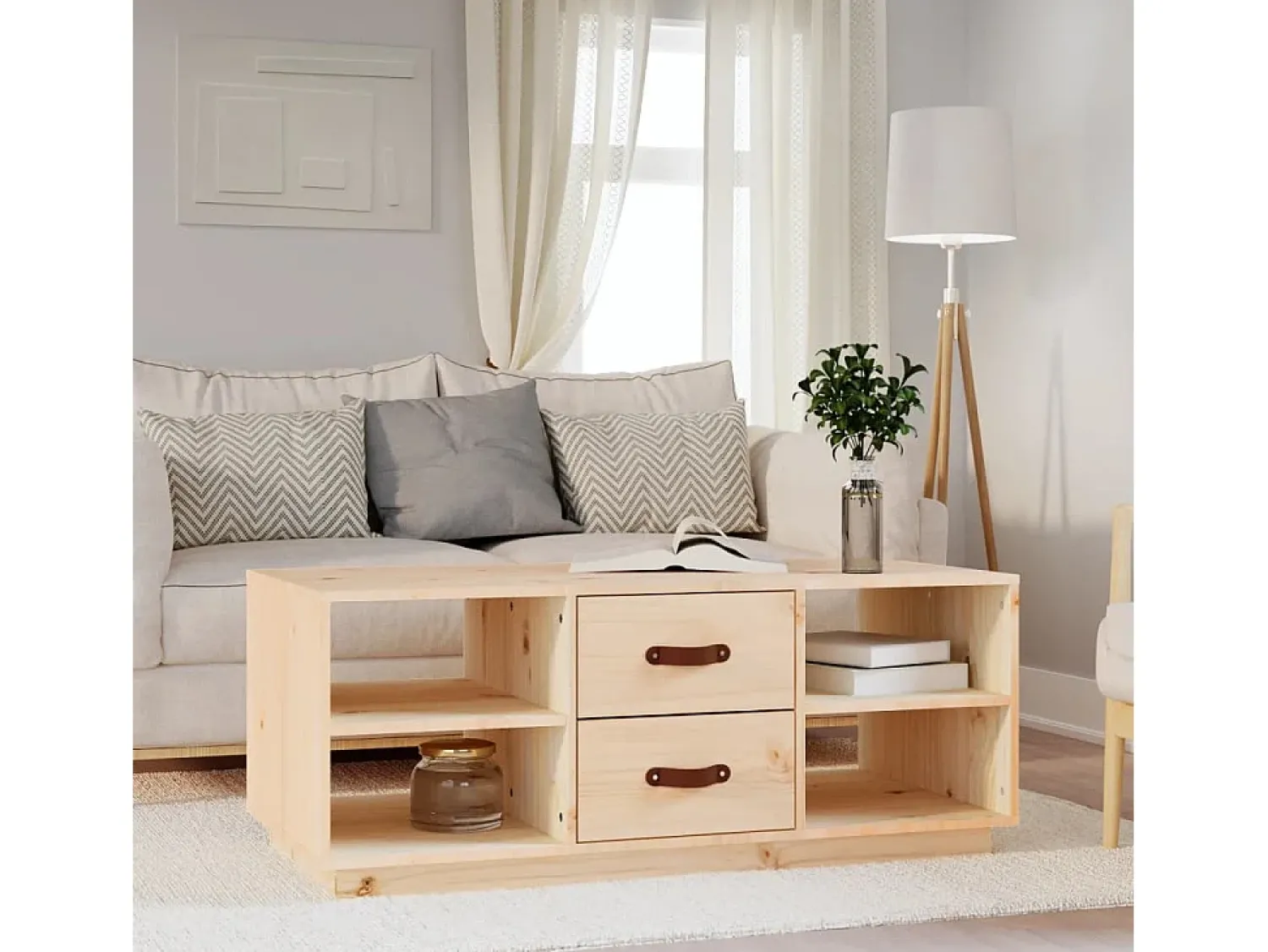 Online Mesa de centro | Mesa de apoio | Mesa de café 100x50x41 cm pinho maciço Castanho