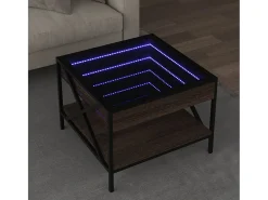 Mesa de centro | Mesa de apoio luzes LED Infinity 50x50x38 cm carvalho Castanho
