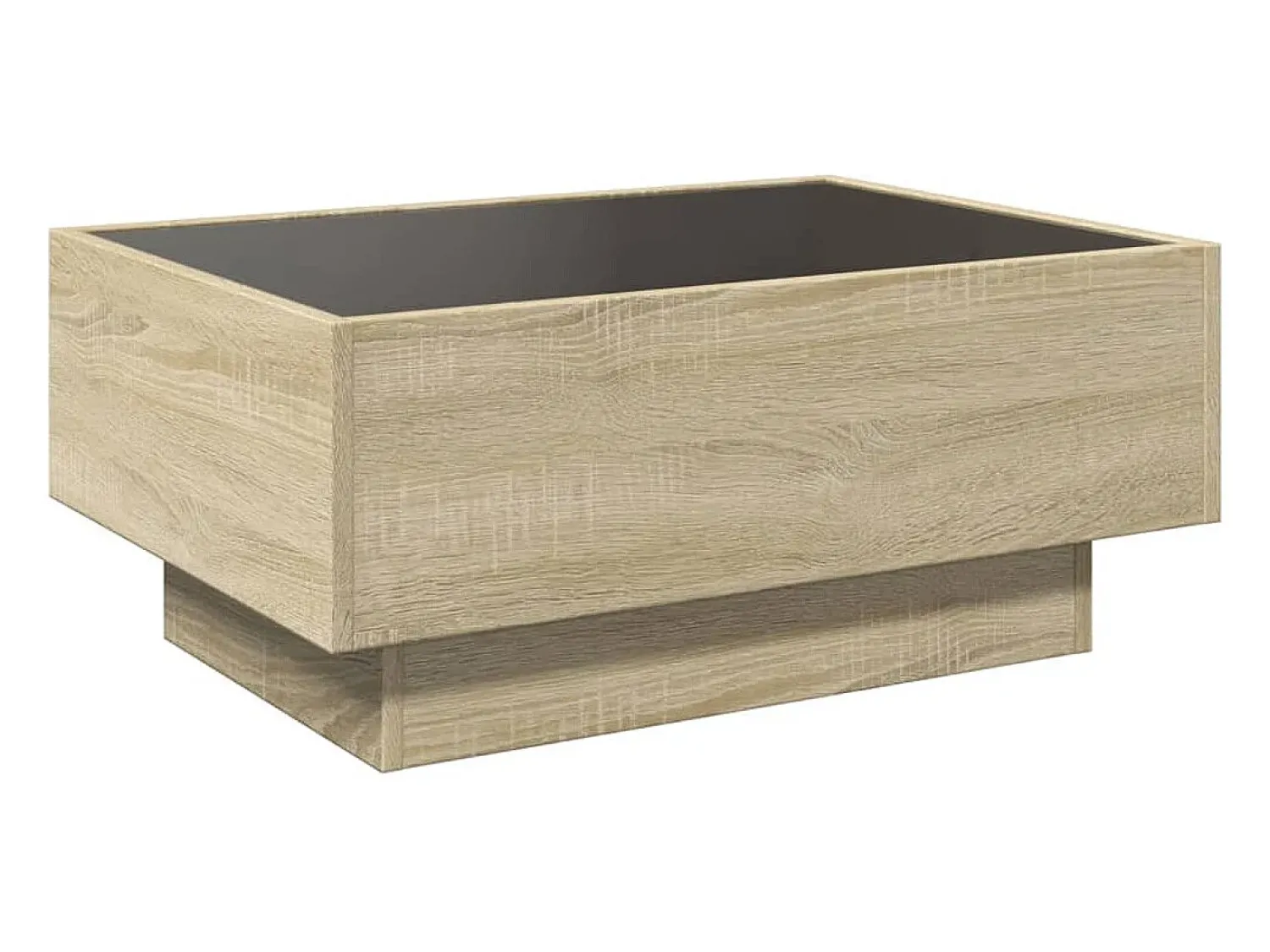 Mesa de centro | Mesa de apoio c/ LEDs 70x50x30 cm derivados de madeira^ Mesa De Centro
