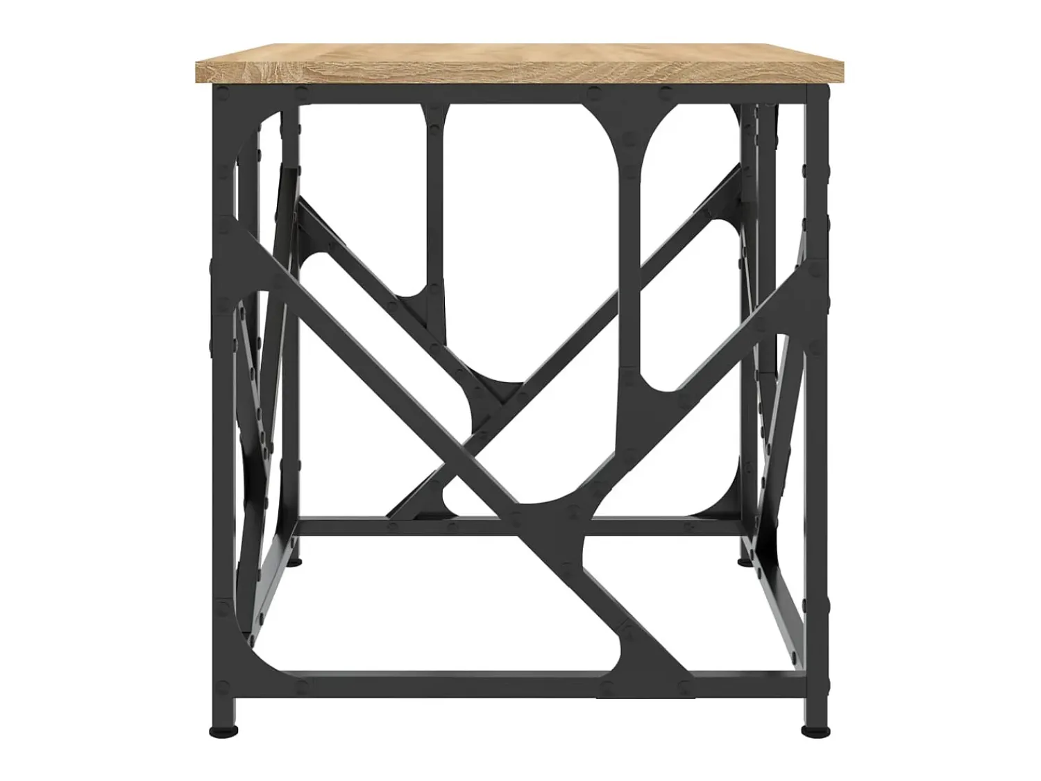 Mesa De Centro* Mesa de centro | Mesa de apoio 45x45x47.5 cm derivados madeira carvalho sonoma Castanho