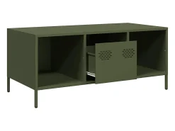 Mesa de centro | Mesa de apoio 101.5x50x43.5 cm aço laminado a frio -azeitona^ Mesa De Centro
