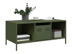 Mesa de centro | Mesa de apoio 101.5x50x43.5 cm aço laminado a frio -azeitona^ Mesa De Centro