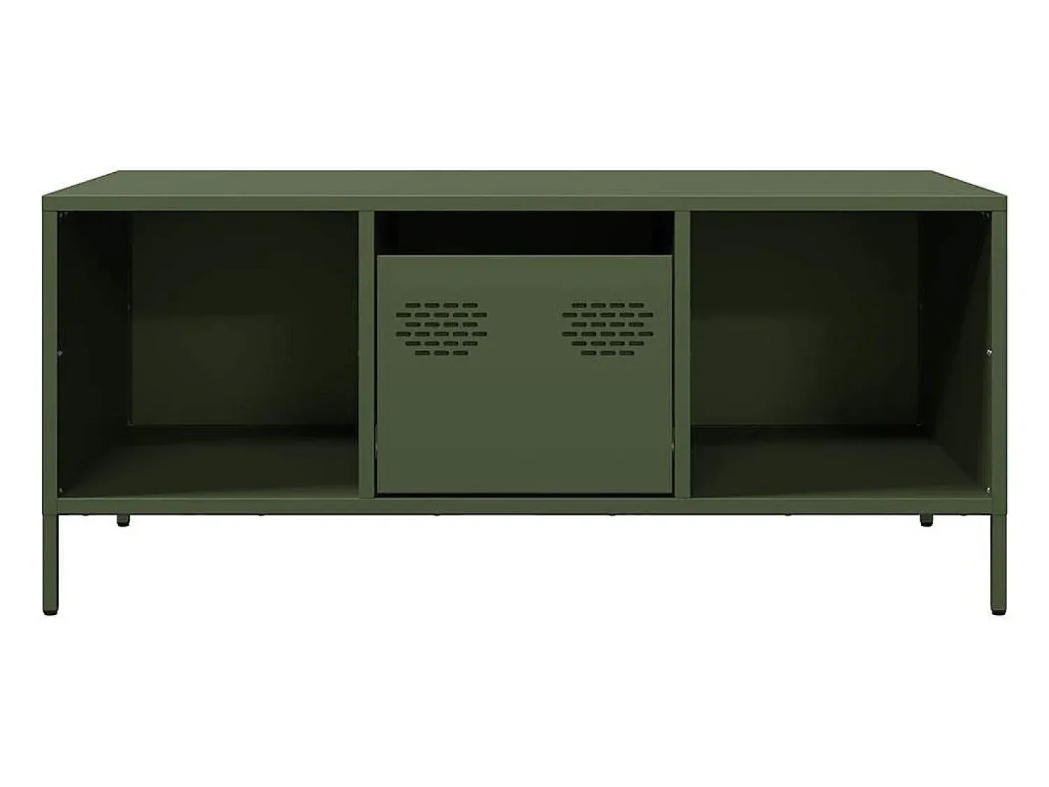 Mesa de centro | Mesa de apoio 101.5x50x43.5 cm aço laminado a frio -azeitona^ Mesa De Centro