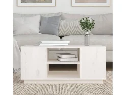 Mesa De Centro* Mesa de centro | Mesa de apoio 90x49x40.5 cm madeira de pinho maciça Branco