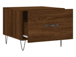 Best Mesa de centro | Mesa de apoio 50x50x40 cm derivados madeira carvalho Castanho