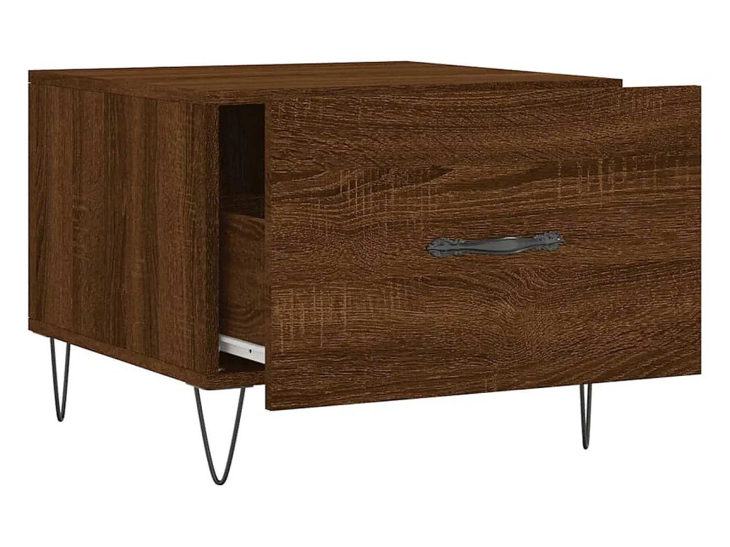 Best Mesa de centro | Mesa de apoio 50x50x40 cm derivados madeira carvalho Castanho
